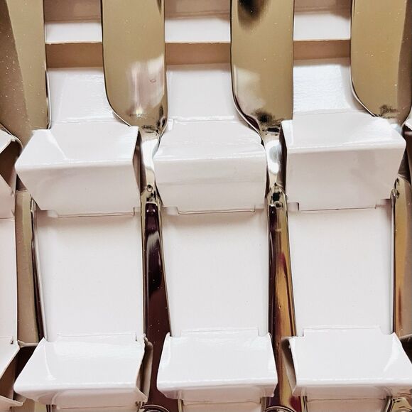 Set /4 GINKGO Ammonite Butter Spreaders Stainless 18/10 Spiral Tip Glossy - Picture 3 of 9